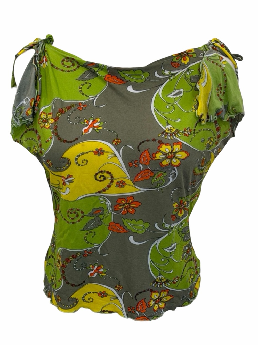 Y2k Lapis Paisley & Floral Blouse